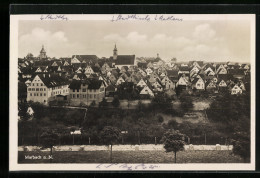 AK Marbach A. N., Ortsansicht Von Einem Berg Aus  - Marbach