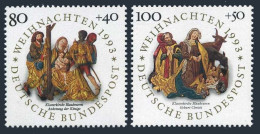 Germany B756-B757,MNH.Mi 1707-08. Christmas 1993.Wings From Blaubeuren Monastery - Neufs