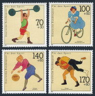 Germany B701-B704,MNH.Mi 1499-1502. Sport,1991.Weight Lifting,Cycling,Basketball - Neufs