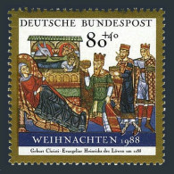 Germany B674, MNH. Mi 1396. Christmas 1988. Art From Gospel Book Of Henry Lion. - Ungebraucht