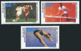 Germany B663-B665, MNH. Michel 1353-1355. Sports 1988. Soccer, Tennis, Diving. - Neufs