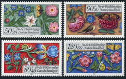 Germany B636-B639,MNH.Mi 1259-1252. Ornamental Borders,medieval Prayer Book,1985 - Ongebruikt