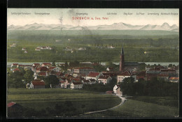 AK Simbach A. Inn, Panorama Mit Bergkette  - Simbach