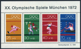 Germany B490 Sheet,MNH.Michel Bl.8. Olympics Munich-1972:Long Jump,Basketball, - Unused Stamps