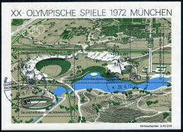 Germany B489 Sheet, CTO-Kassel. Michel Bl.7. Olympic Games Site Munich-1972. - Unused Stamps