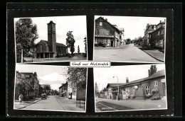 AK Halstenbek, Bahnhof, Poststrasse, Kirche  - Autres & Non Classés