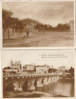 Grèce - LARISSA  - 2 CPA : Place Du Bureau De Poste - Mitropole Et Pont Pinias - Grèce