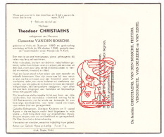 DP Theodoor Christiaens ° Vinkt Deinze 1889† 1958 X Clementine Vandenbossche / Pieters Verstraete Van De Keere Van Eiste - Devotion Images