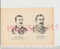 Gravure 1915  René Viviani Président Du Conseil Des Ministres Et Aristide Briand Ministre De La Justice Portrait - Sin Clasificación