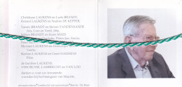 Maurits Laukens-Vercruyse, Brugge 1912, Blankenberge 2016, Honderdjarige. Foto - Obituary Notices