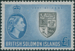 Solomon Islands 1956 SG96 £1 Arms Of The Protectorate MNG - Solomoneilanden (1978-...)