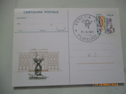 Cartolina Postale "MANIFESTAZIONE FILIATELICA NAZIONALE RICCIONE 1981" Annulli Filiatelici - 1981-90: Storia Postale