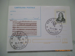 Cartolina Postale "TOMMASO TRAETTA" 1982  Annulli Filiatelici - 1981-90: Marcophilie