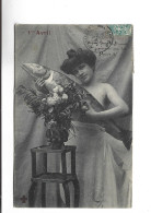 CPA FEMME 1ER AVRIL  En 1904! - 1 April (aprilvis)