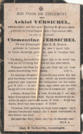 Oorlogsslachtoffer : 1918, Achiel Versichel-Clementine , Lovendegem, Staat Zie 2 Scans - Imágenes Religiosas