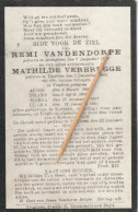 Oorlogsslachtoffer : 1918, Remi Vandendorpe, Mathilde Verbrugge, En Kinderen, Anzegem, Ansegem, Tiegem, Tieghem,Kortrijk - Imágenes Religiosas