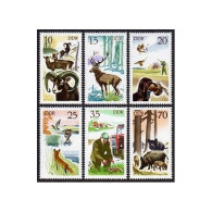 Germany-GDR 1858-1863, MNH. Michel 2270-2275. Hunting 1977. Animals, Birds. - Unused Stamps