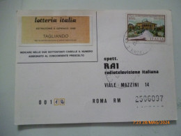Cartolina Postale Viaggiata "RAI LOTTERIA ITALIA FANTASTICO  1985" - 1981-90: Marcophilie