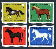 Germany-Berlin 9NB61-B64,MNH.Michel 326-329.Horses 1969.Pony,Work Horse,Hotblood - Nuovi