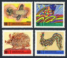 Germany 9NB79-B82, MNH. Mi 386-389 Children Drawings. Fly, Fish, Porcupine,Cock. - Ungebraucht