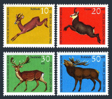 Germany-Berlin 9NB37-B40, MNH. Mi 291-294. Roe, Fallow, Red Deer, Chamois, 1966. - Unused Stamps