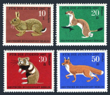 Germany-Berlin 9NB45-B48, MNH. Mi 298-302. Rabbit,Ermine, Hamster,Red Fox, 1967. - Unused Stamps