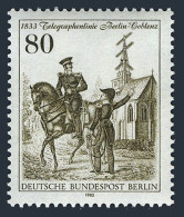Germany-Berlin 9N484,MNH.Mi 693. Berlin-Koblenz Telegraph Service,150th Ann.1983 - Unused Stamps