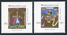 Germany B807-B808, MNH. Mi 1891-1892. Christmas 1996. Pages Henry II Gospels. - Ungebraucht