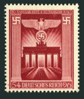 Germany B216, MNH. Michel 829. Power-Nazis-10,1943.Brandenburg Gate. - Unused Stamps