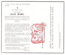 DP Jules Wieme / Vindevogel ° Wannegem Lede Kruishoutem 1870 † Huise Zingem 1955 - Imágenes Religiosas