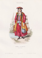 Femme Kalmouke (Bords Du Volga) - Kalmücken Kalmyks Russia Russland Russie / Costume Tracht Costumes Trachten - Estampes & Gravures