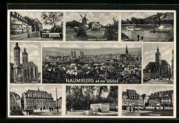 AK Naumburg An Der Saale, Stadtansicht, Dom, Marktplatz, St. Wenzels-Kirche, Holländer Windmühle, Am Georgentor  - Naumburg (Saale)