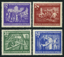 Germany GDR-B22-B25, Hinged. Michel 303-306. Reconstruction Program, 1952. - Unused Stamps