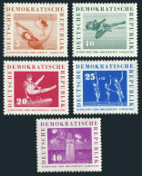 Germany-GDR B44-B48, Hinged. Mi 707-711. 3rd German Sports Festival,Leipzig,1959 - Neufs