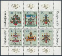 Germany-GDR 2786 Af Sheet,MNH.Mi 3289-3294. Chandeliers From Erzzgebirge, 1989. - Unused Stamps