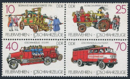 Germany-GDR 2613-2616a Blocl,MNH.Michel 3101-3104. Fire Engines,1987. - Ongebruikt