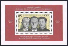 Germany-GDR 2331,MNH. Mi Bl.70. Resistance In WW II,1983.Harnack,Schulze-Boysen, - Ungebraucht