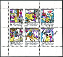 Germany-GDR 1417-1422a Sheet, CTO. Mi 1801-1806 Klb. Snow Queen,Hans C. Andersen - Unused Stamps