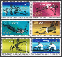 Germany-GDR 1370-1373, B166-B167, MNH. Michel 1753-1758. Olympics Munich-1972. - Unused Stamps