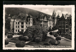 AK Sonneberg In Thür., Jutta-Platz Und Katholische Kirche  - Sonneberg