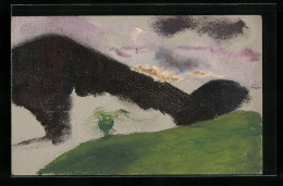 Künstler-AK Handgemalt: Landschaft Mit Einem Felsen  - 1900-1949