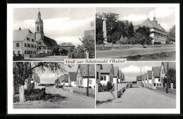 AK Schutterwald I. Baden, Platz Vor Der Kirche, Strasse Vor Den Wohnhäusern, Am Ehrenmal  - Baden-Baden