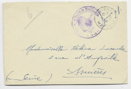 MAYENNE LETTRE FM MAYENNE 1939 + CACHET VIOLET CENTRE DE MOBILISATION N° 41 + VERSO COQ SPIS PRET - Oorlog 1939-45