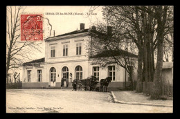 51 - SERMAIZE-LES-BAINS - FACADE DE LA GARE DE CHEMIN DE FER - ATTELAGE - Sermaize-les-Bains