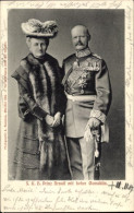 CPA Prince Arnulf Von  Mit Hoher Gemahlin, Standportrait, Uniform, Pelz - Familles Royales