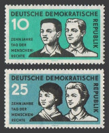 Germany-GDR 414-415,MNH.Michel 669-670.Declaration Of Human Rights,10th Ann.1958 - Ongebruikt