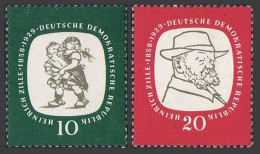 Germany-GDR 381-382, MNH. Michel 624-625. Heinrich Zille, Artist, Birth-100,1958 - Ongebruikt