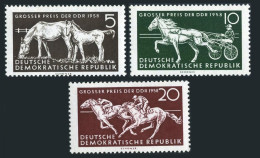 Germany-GDR 394-396,hinged.Mi 640-642. Grand Prize Of GDR,1958.Horses,horse Race - Ongebruikt