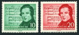Germany-GDR 295-296, MNH. Mi 528-529. Robert Schumann, 1956. Music By Shubert. - Ongebruikt