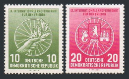 Germany-GDR 289-290, MNH. Michel 521-522. 9th Bicycle Peace Race, 1956. - Nuevos